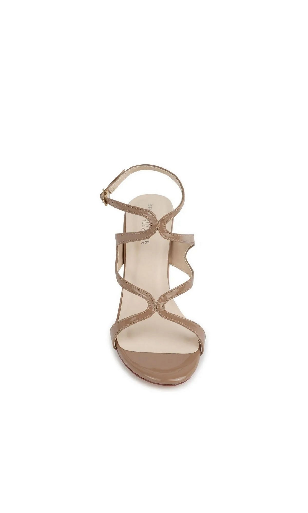 Shiloh Tan Block Heel Prom Shoes: Touch Ups 4718, featuring tan strappy block heels with an ankle strap.