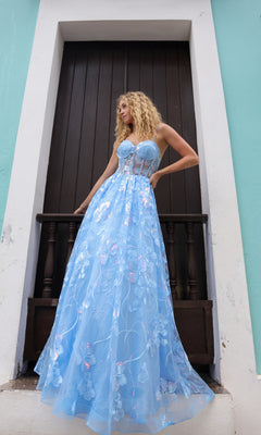 Strapless Sequin Long A-Line Prom Dress PromGirl