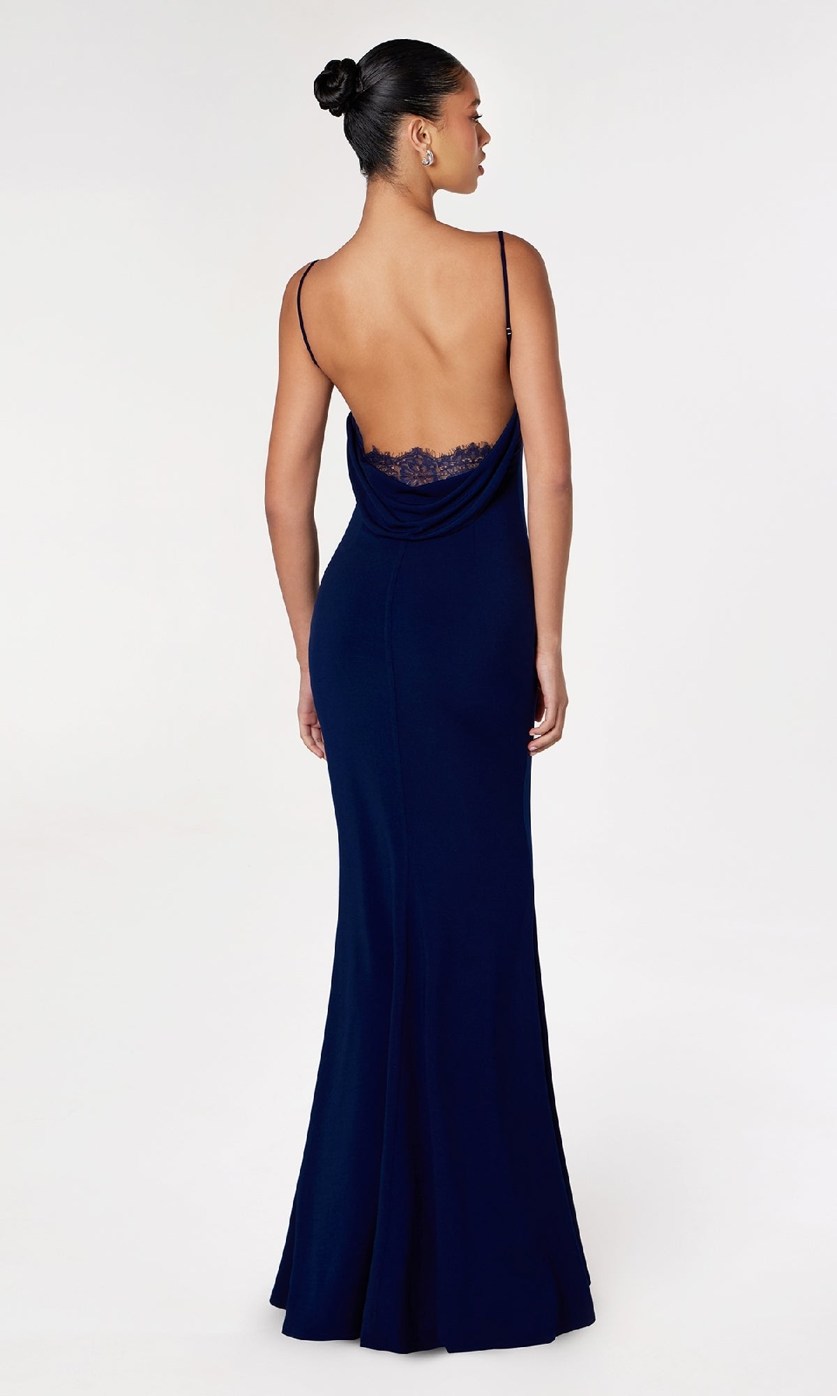 Spaghetti-Strap Long Prom Dress with Cowl Open Back PromGirl Spaghetti-Strap Long Prom Dress with Cowl Open Back PromGirl