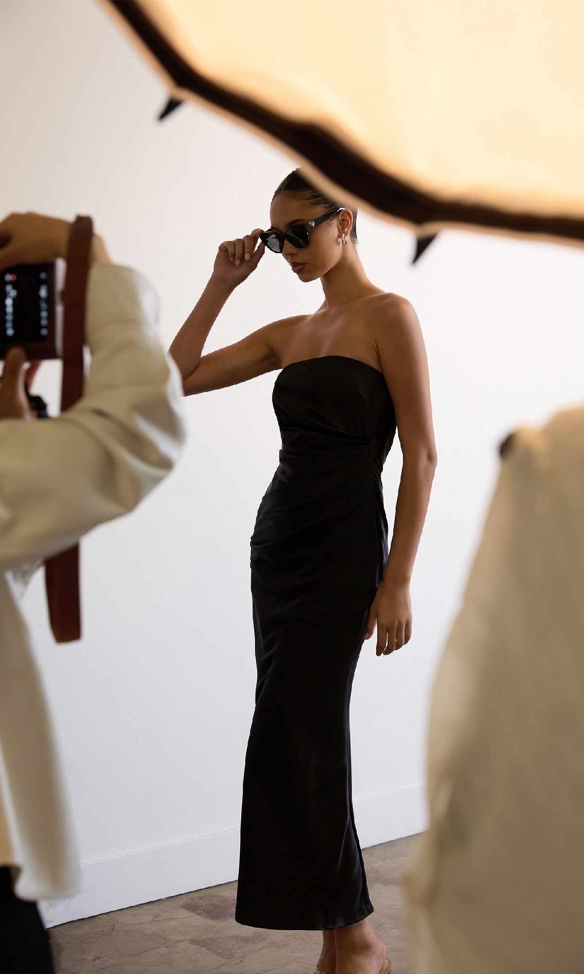 Choker-Sash Strapless Long Prom Dress: Astee T2012