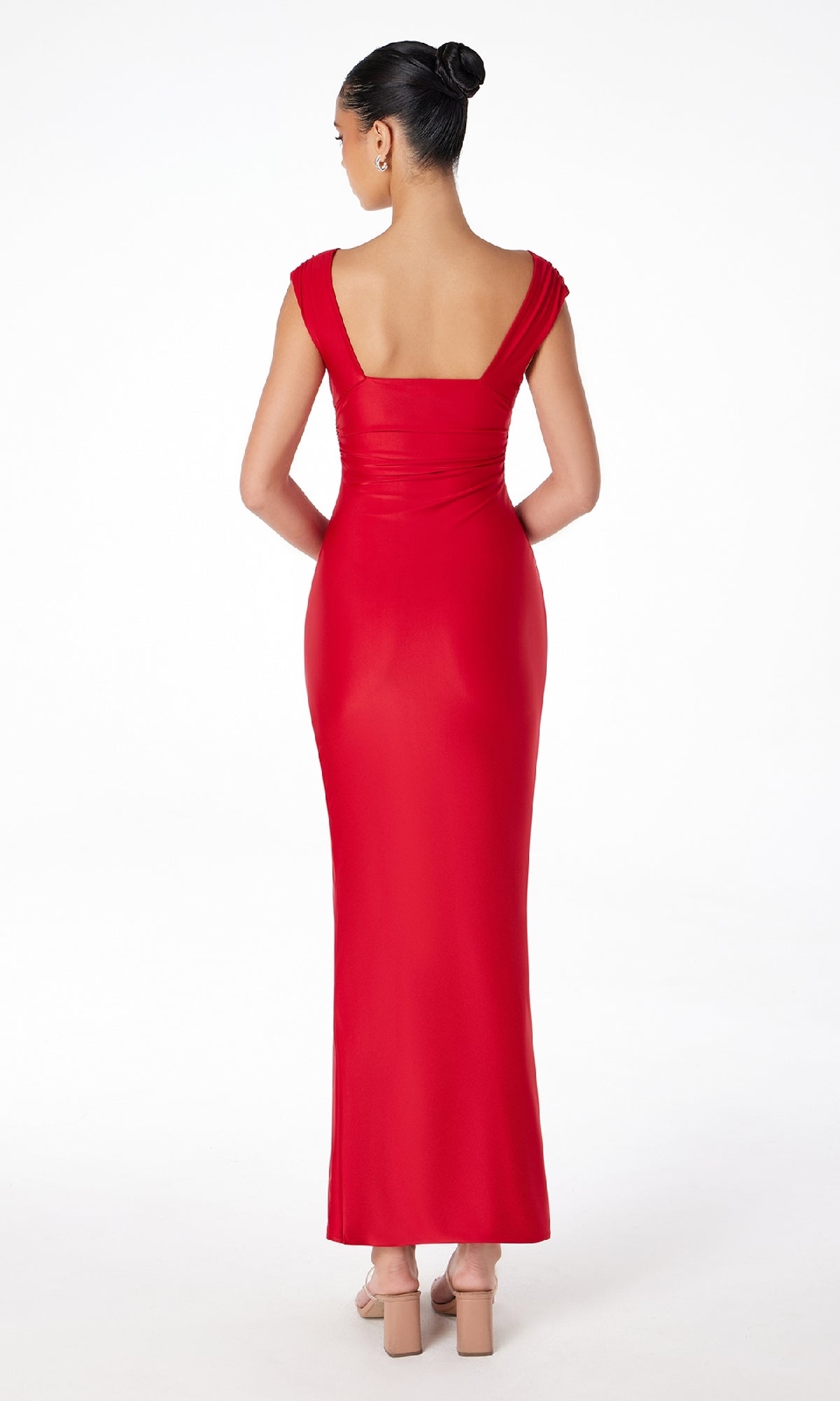 Empire-Waist Long Jersey Prom Dress: Astee T5000
