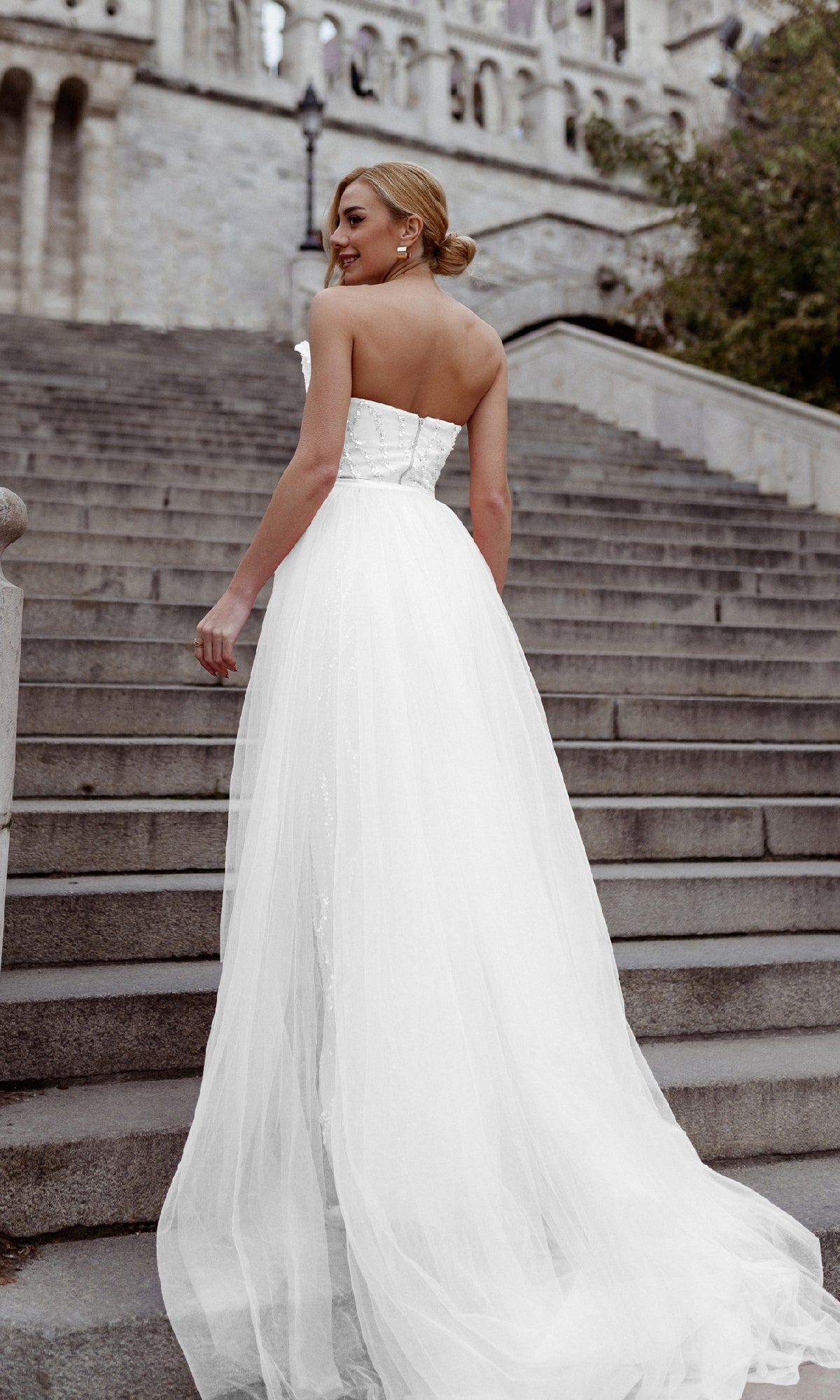 Overskirt Strapless Prom Gown: Tina Holly TK118