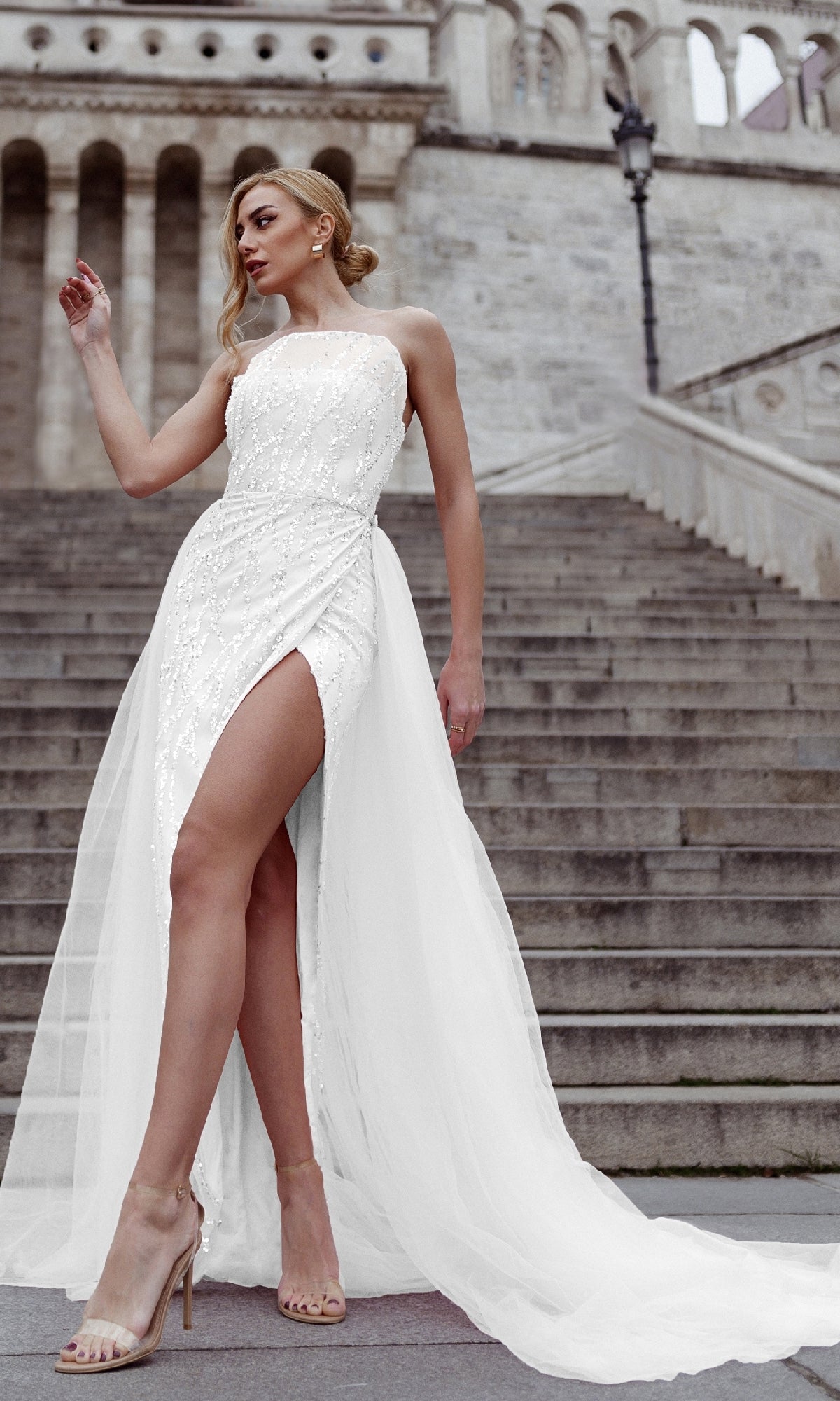 Overskirt Strapless Prom Gown: Tina Holly TK118