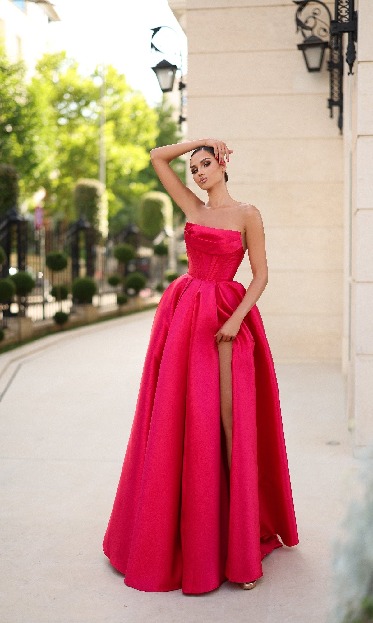 Classic Strapless Long Prom Dress with A-Line Skirt Navy / 16