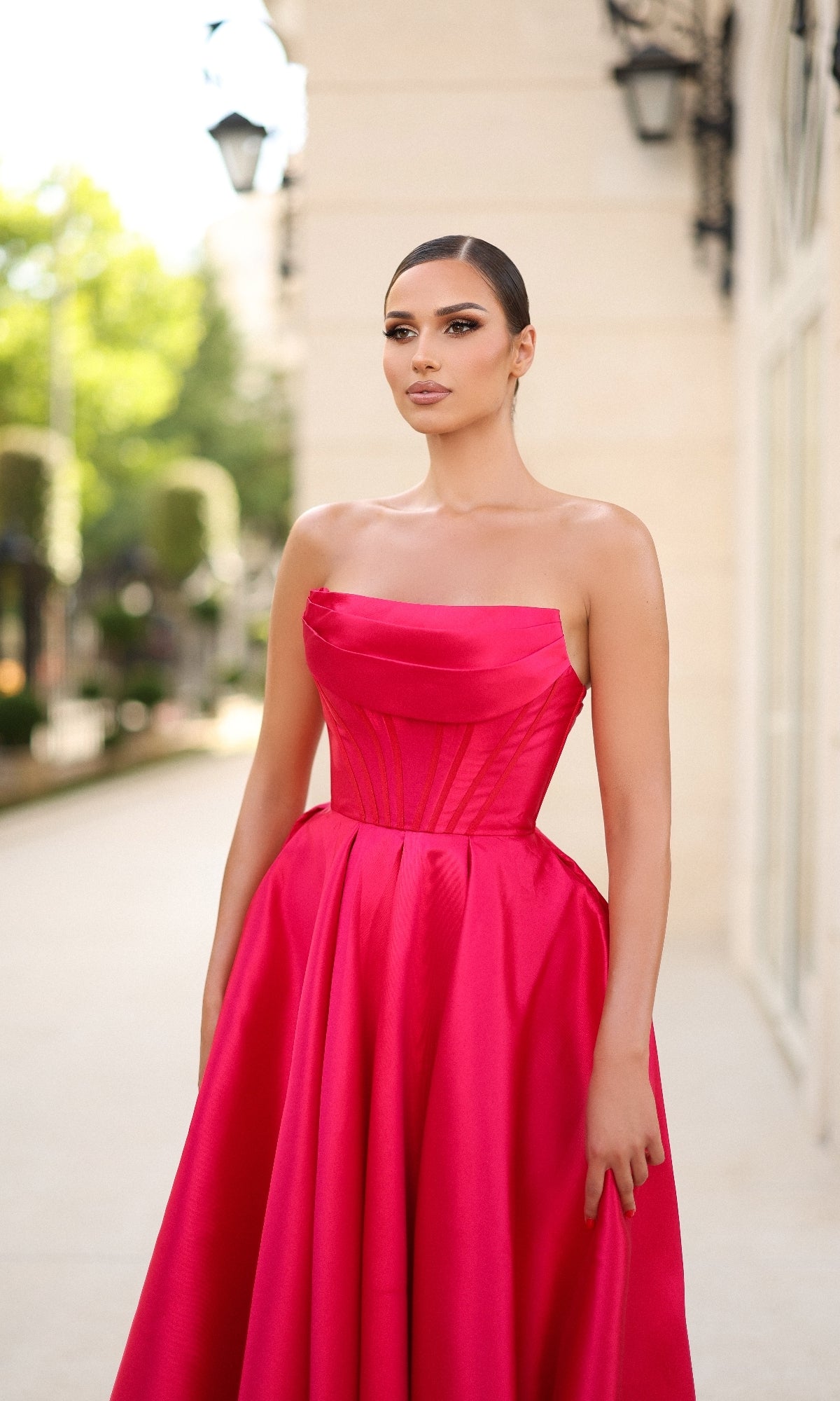 Classic Strapless Long Prom Dress with A-Line Skirt Navy / 16