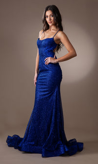 Lace-Sides Long Glitter Mermaid Prom Dress TM1014