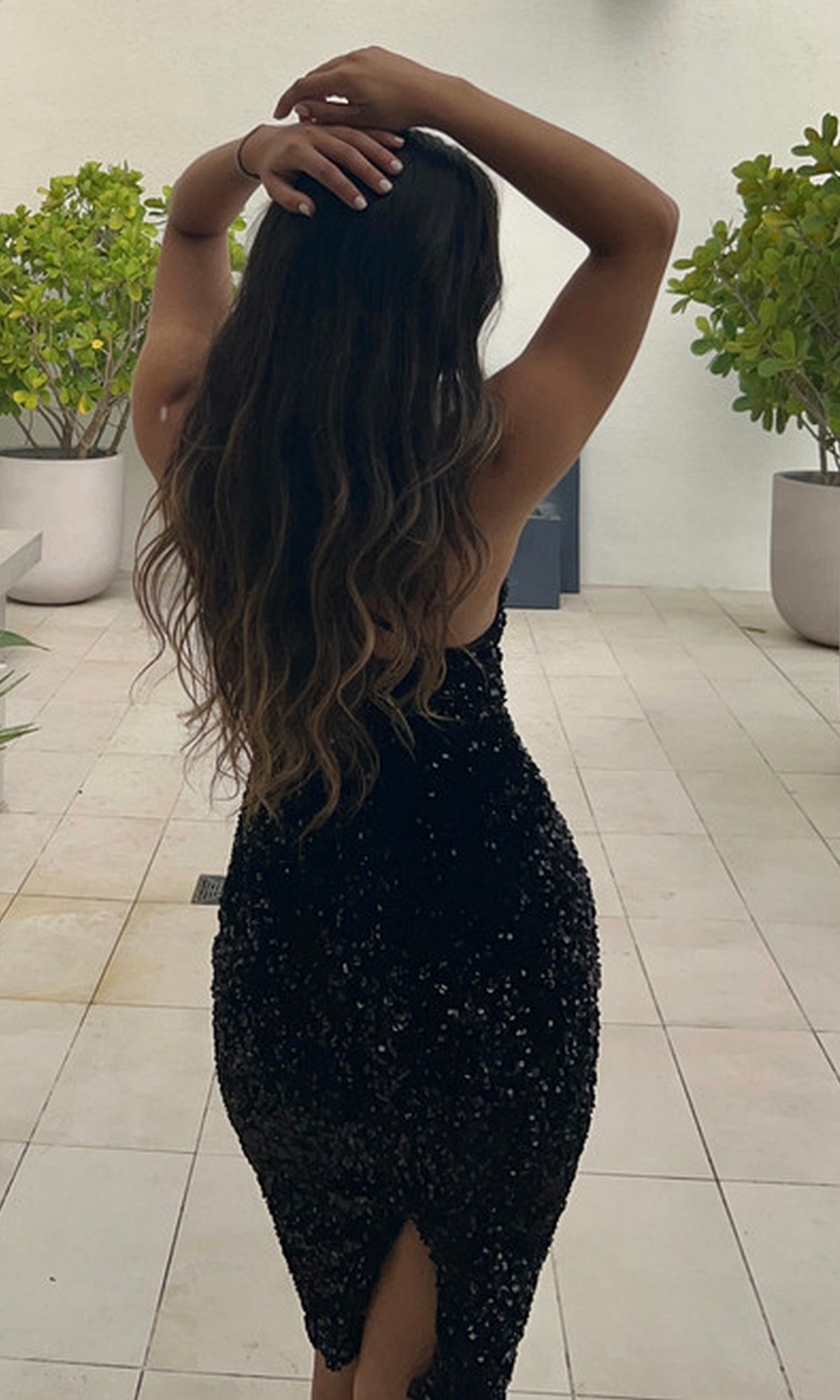 Venice Short Black Sequin Party Dress
