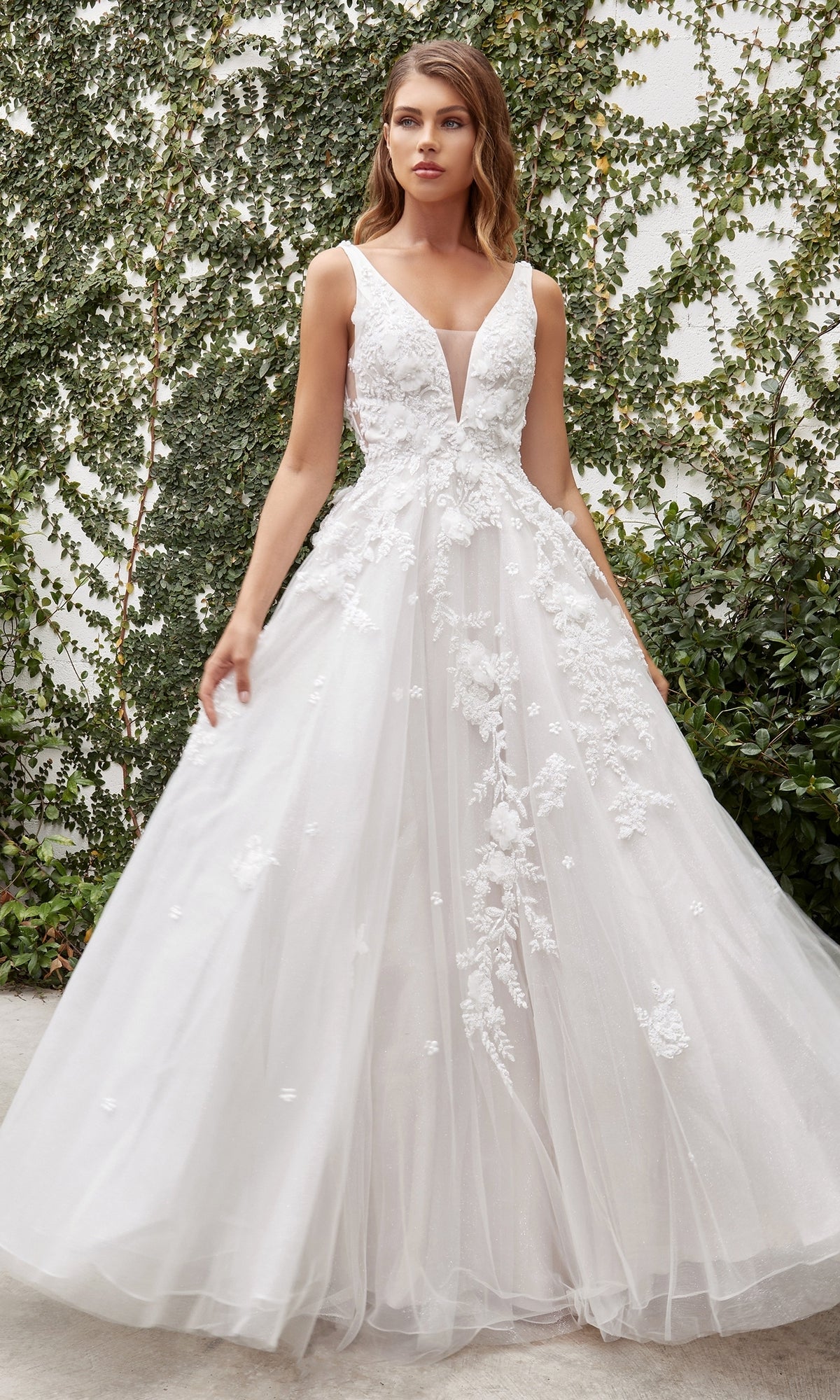 Sleeveless Embroidered Wedding Ball Gown A1028W