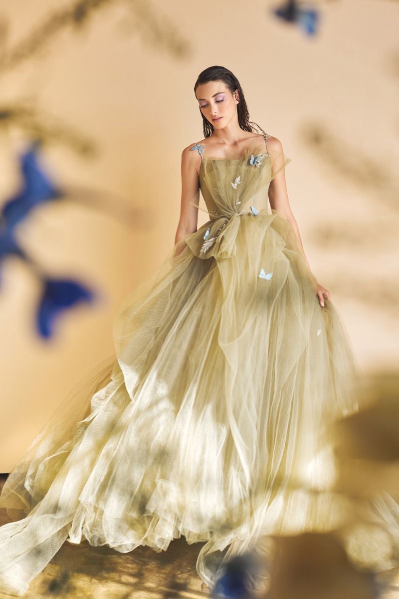 Yellow Green Fashion Gown Mustard Green Strapless Pleats A-line With Sleeves Long Prom Dress Yellow Green Fashion Gown Mustard Green Strapless Pleats A-line With Sleeves Long Prom Dress