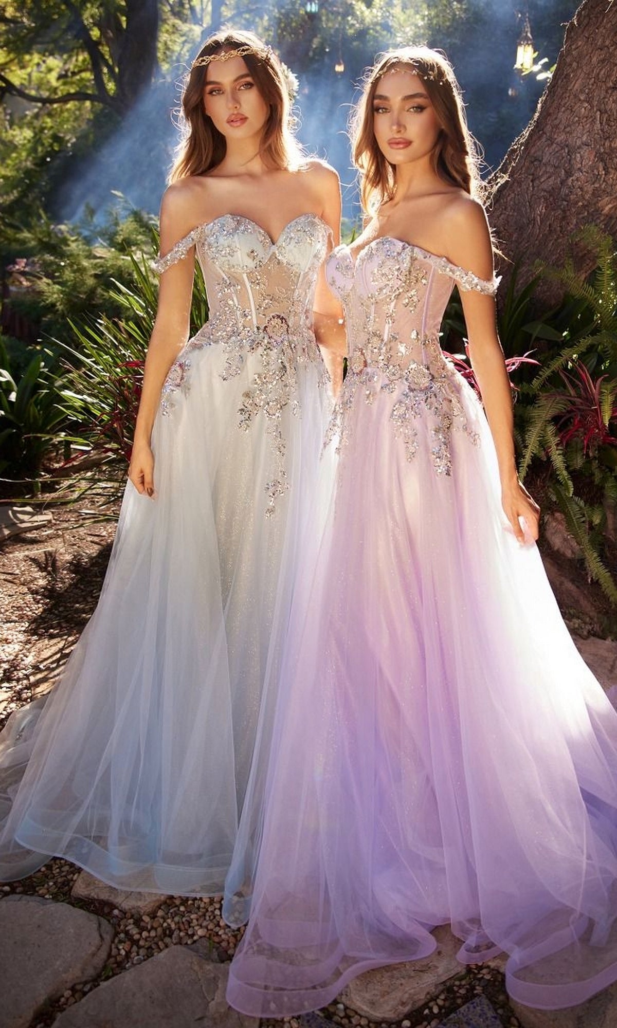 strapless open back dress Long Pastel A-Line Prom Dress: Andrea & Leo 1258 Dusty Lavender / 2