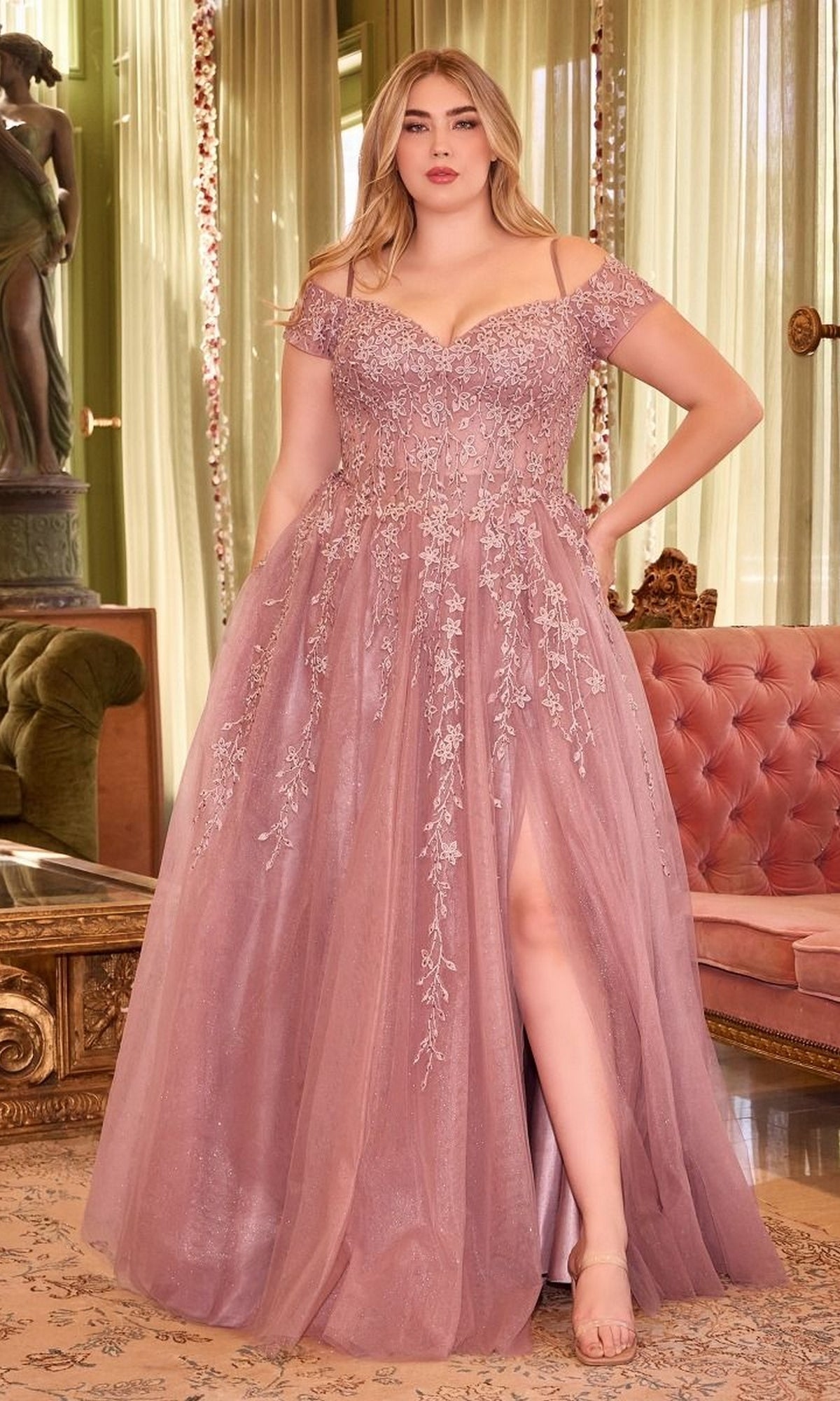 Long Plus-Size Prom Dress C154C by Ladivine