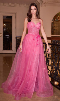 Long Glitter-Overlay Short Prom Dress CB146