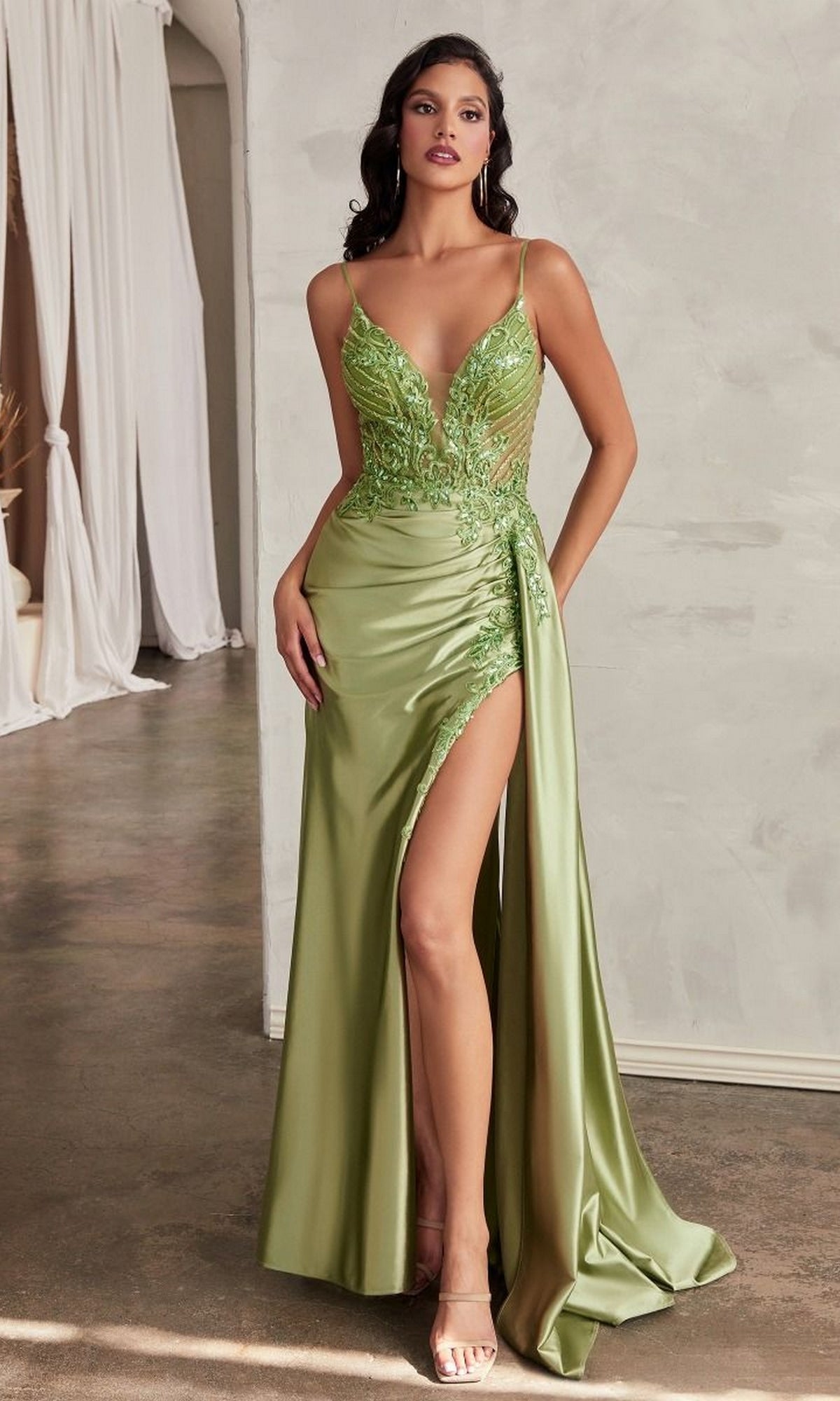 Long Pageant Gown CD809 by Ladivine