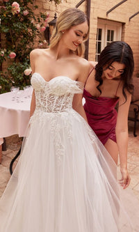 Off White Long Halter Wedding Dress CD827W