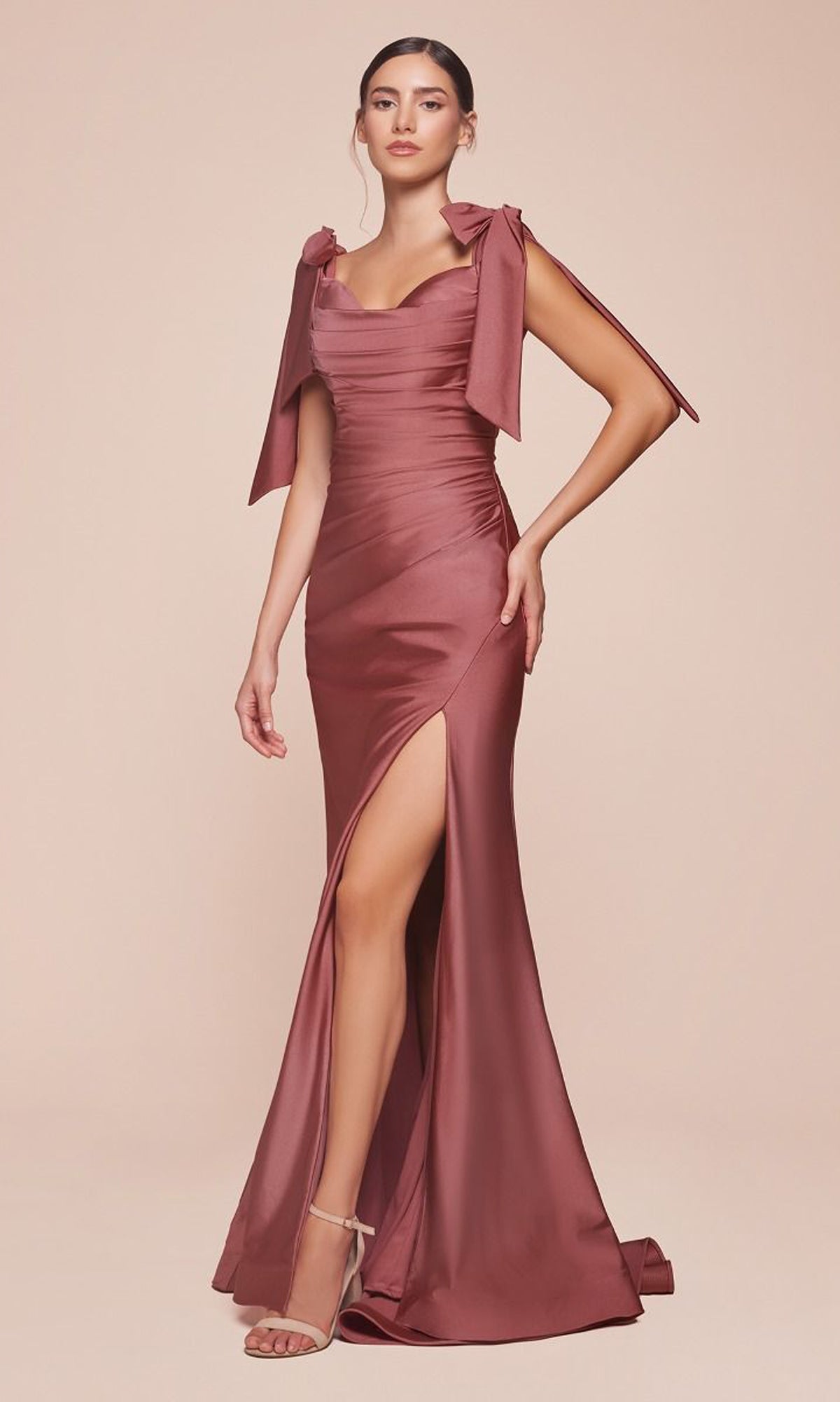 off shoulder ruched bow dress Long Off-Shoulder Jersey Prom with Bows Navy / 16 Fabric Sequin Women's Maxi A-Line Dress Color:Ocean Reef KV1061