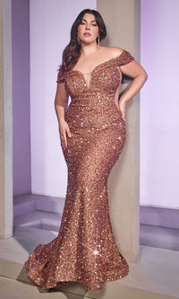 Plus-Size Sequin Mermaid Prom Dress CD975C