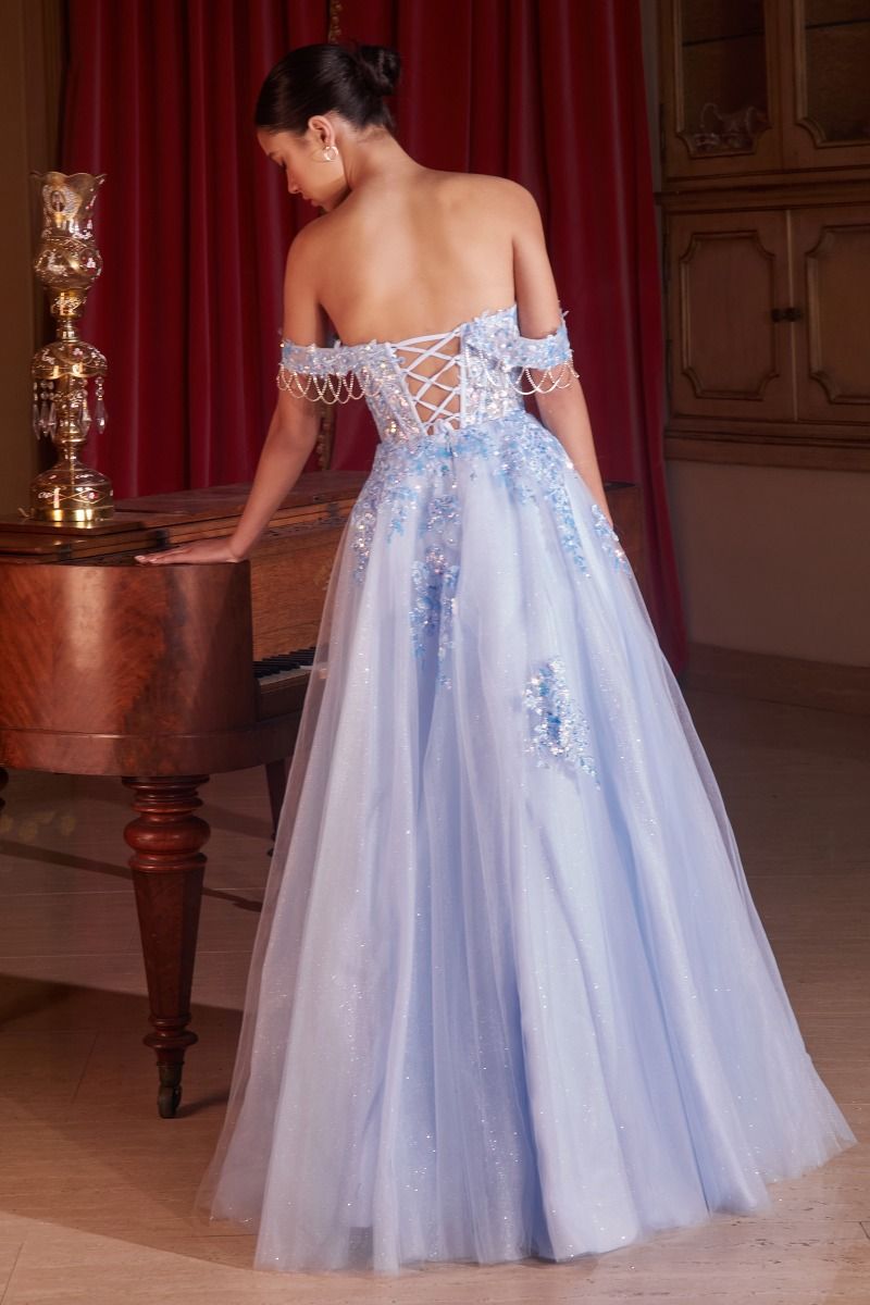 Light Blue Prom Ball Gown CDS490 by Ladivine