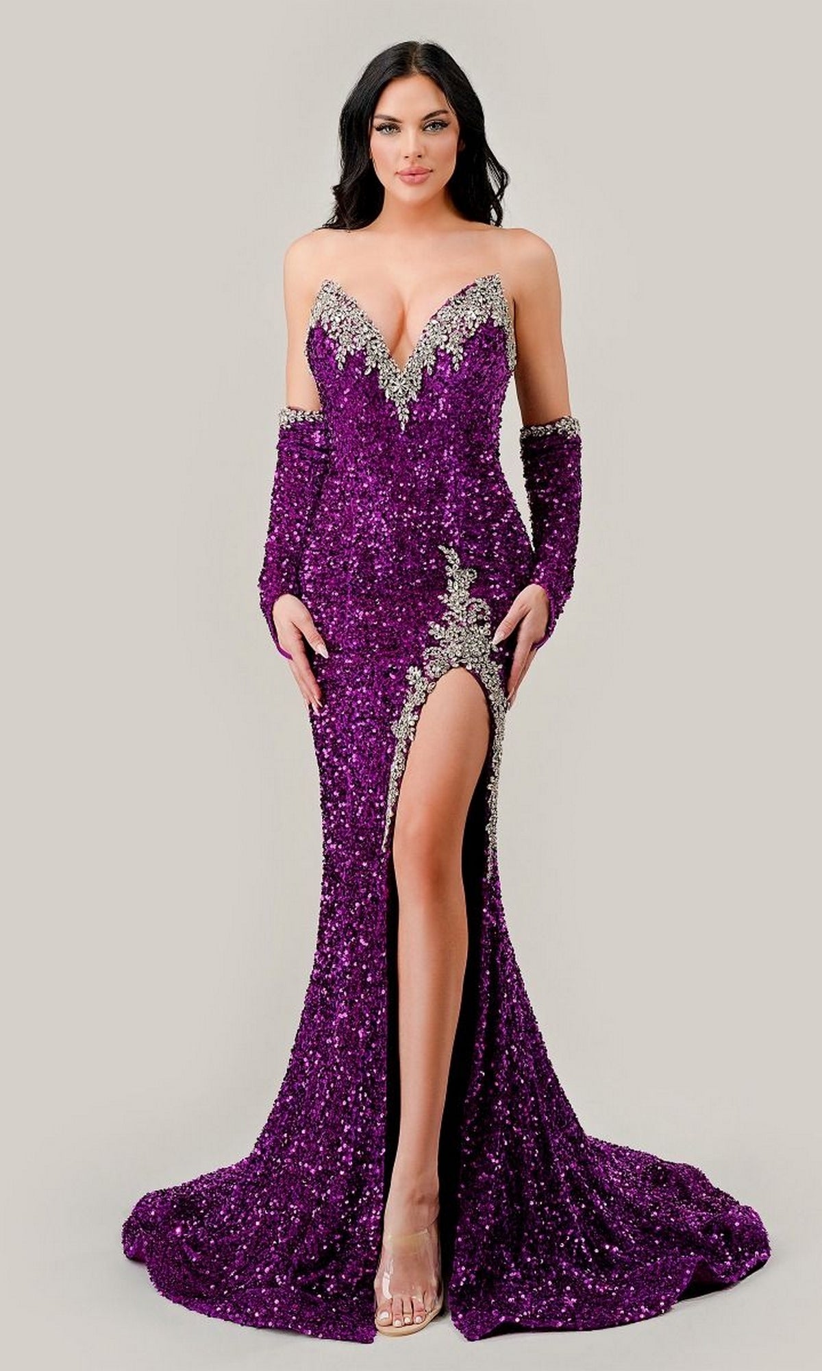 Long Sequin Pageant Gown CP639 by Ladivine