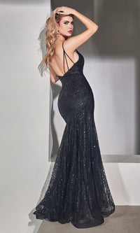 V-Neck Long Glitter Mermaid Prom Dress CR844