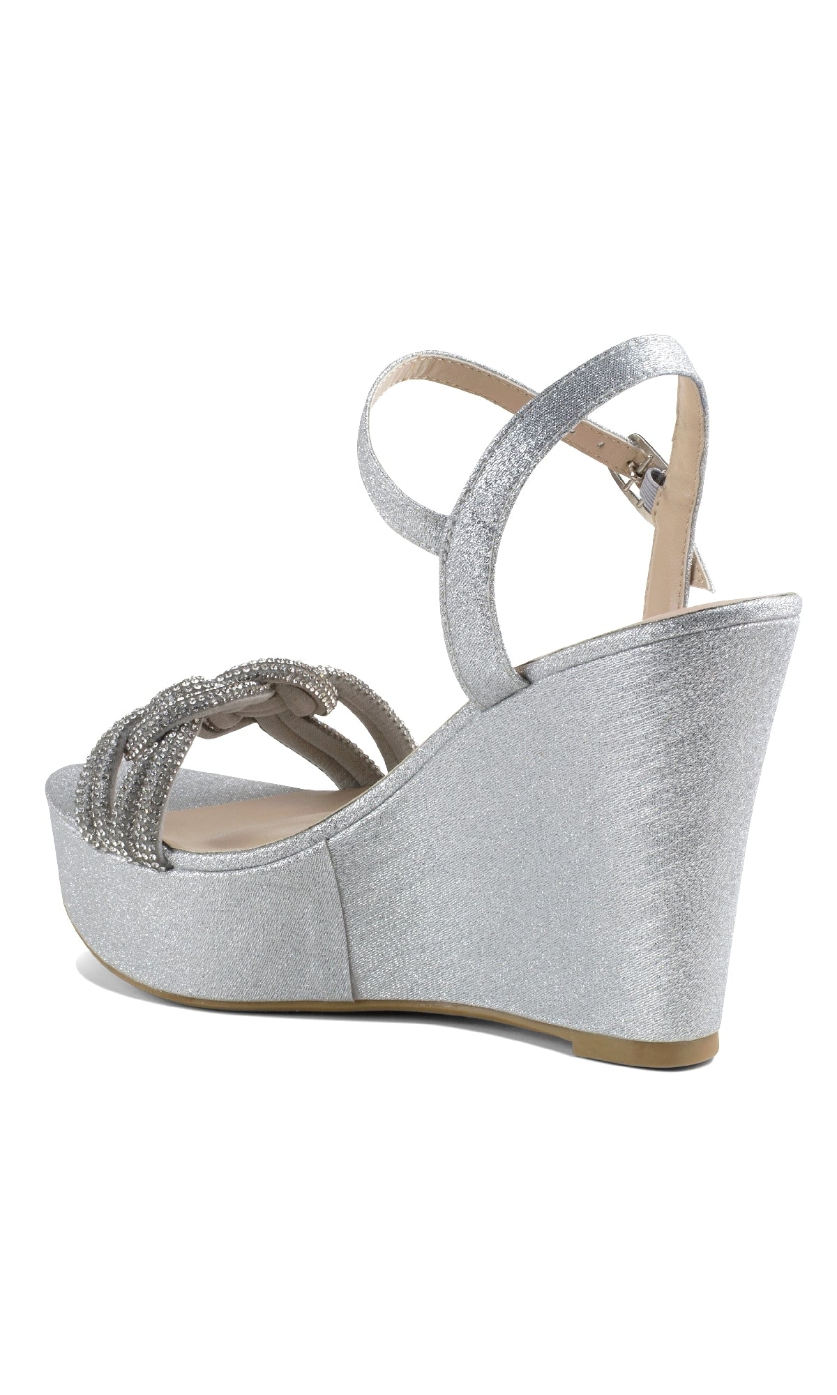 Touch Ups 4649: Gemini Silver Shimmer Wedge Prom Shoes– PromGirl