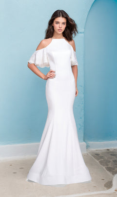 La Femme 26145 Mermaid Prom Dress -PromGirl White / 2