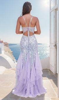 Long Lilac Sequin Mermaid Prom Dress J343513