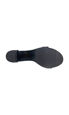 The January Black Suede Prom Shoes: Dyeables 4369 feature a black rubber sole with textured grip patterns and a slightly raised heel—ideal for block heels or chic buckle closures.