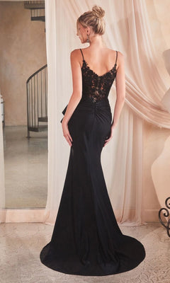 Ladivine KV1100 Long Black Formal Gown– PromGirl