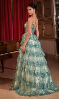 Sheer-Corset Long Glitter Prom Dress KV1108