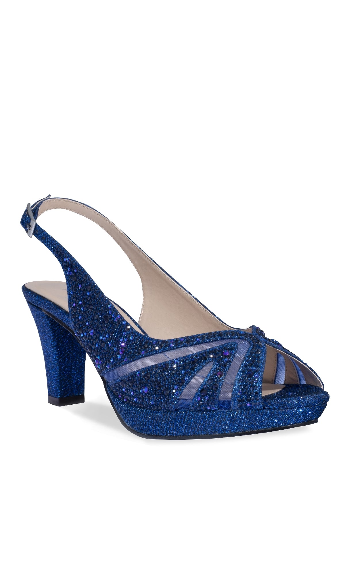Paradox London P2235: Linda Navy Blue Prom Shoes