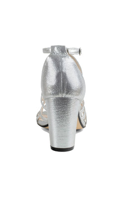 green emerald velvet dress Nina Little Girls Daylin Ankle Strap Rhinestone Bow Dress Shoe - Silver