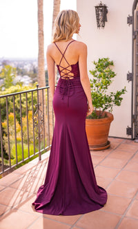 Velvi Lace-Bodice Long Lace-Up Prom Dress Misha