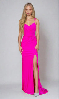Dancing Queen-Ruched Long Mermaid Prom Gown with Corset Back