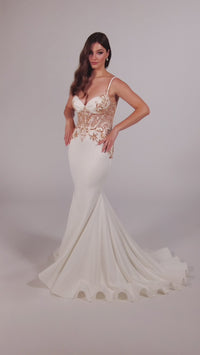 Ellie Wilde Beaded Long White Formal Dress EW35078