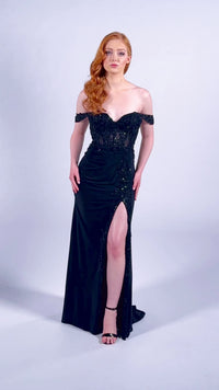 Colette Off-Shoulder Long Formal Prom Dress CL5276