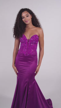 Strapless Colette Long Mermaid Prom Dress CL5116