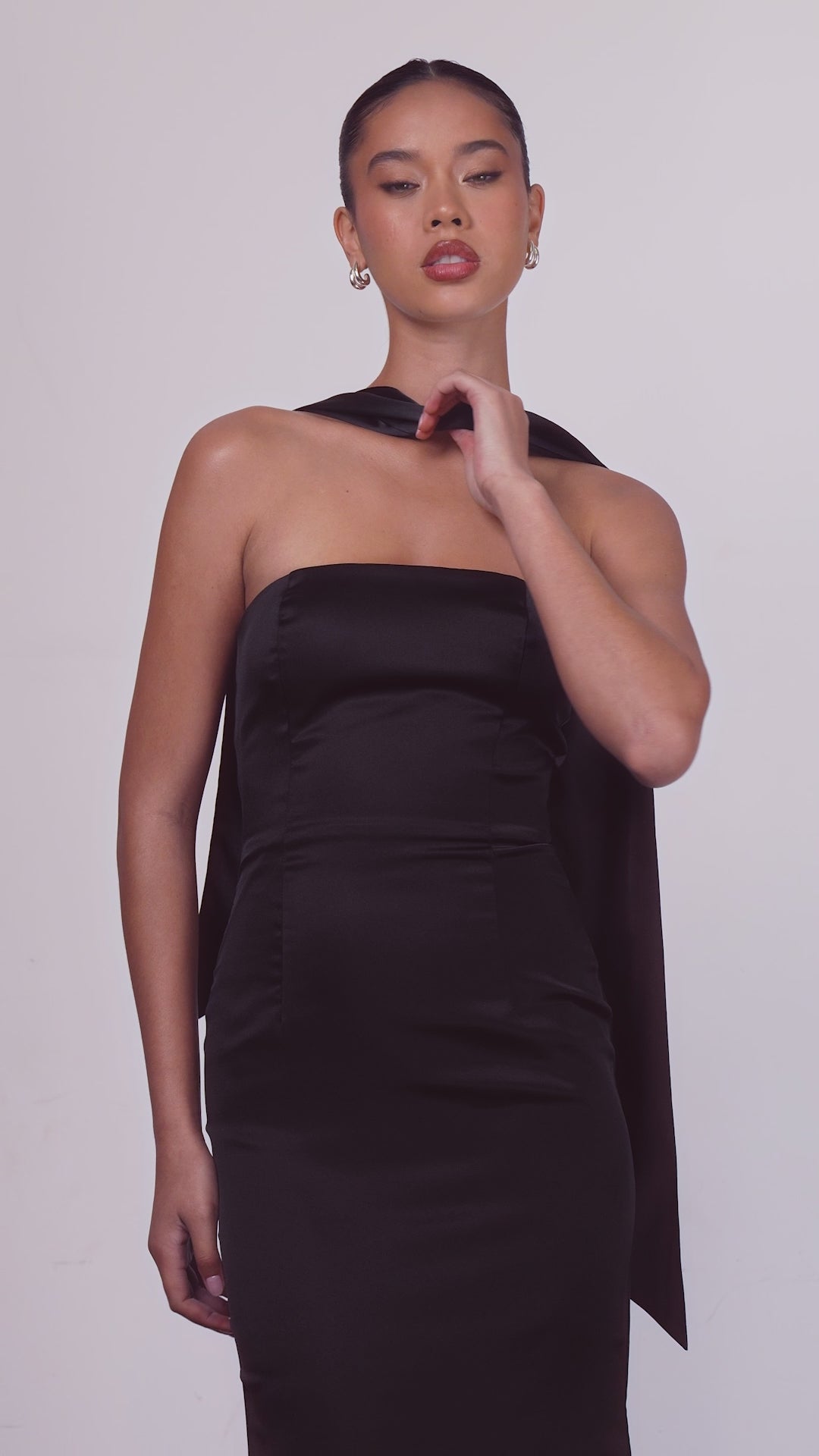 Choker-Sash Strapless Long Prom Dress: Astee T2012