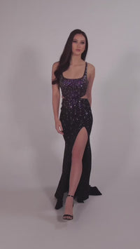 Ellie Wilde Tight Long Glitter Prom Dress EW35064