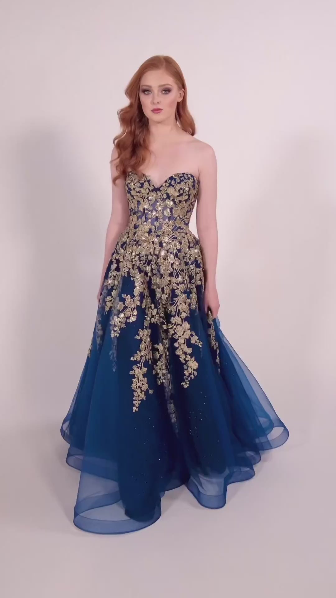 Chic Ball Gown Strapless Velvet Long Prom Dress, Evening Dress C6167 main image 1