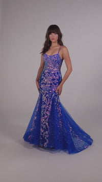 Ellie Wilde Sequin Long Mermaid Prom Dress EW35008