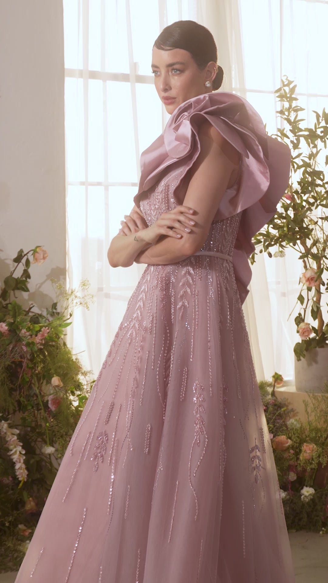 A-Line Mauve Prom Dress: Andrea & Leo A1373