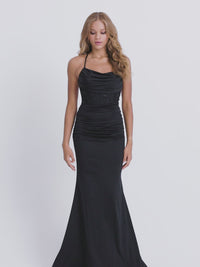 Cowl-Neck Faviana Long Corset Prom Dress 11043