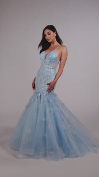 Ellie Wilde Designer Mermaid Prom Dress EW35080