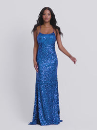 Faviana Empire-Waist Long Sequin Prom Dress 11033