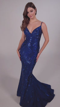 Ellie Wilde Long Designer Prom Dress EW35002