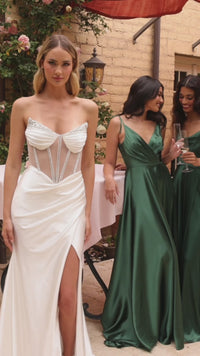 Sexy Long Strapless Off-White Formal Dress CDS542W