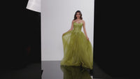 Strapless Glitter Prom Ball Gown JVN37520