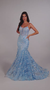 Ellie Wilde Mermaid Designer Prom Dress EW35203