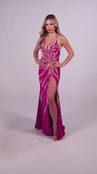 Colette Bow-Back Long Sequin Prom Dress CL5240