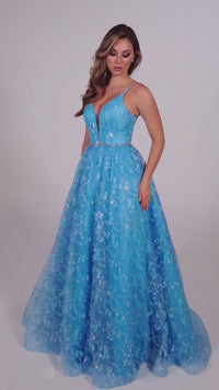 Glitter-Tulle Colette Long Prom Ball Gown CL5288